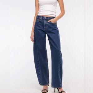 Abercrombie & Fitch Blue Barrel Leg Jeans